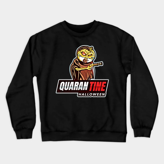 Quarantine Halloween (Pumpkin gun & mask) Crewneck Sweatshirt by PersianFMts